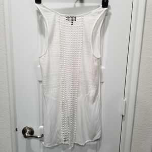 By&by Sleeveless Cut Blouse Open Back Tank Top Women Size M White